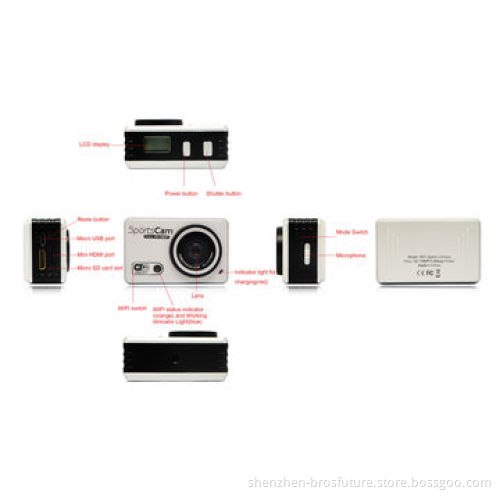WiFi sports wearable cameras, 1080p full HD 5M pixel 120degree, 20m, waterproof